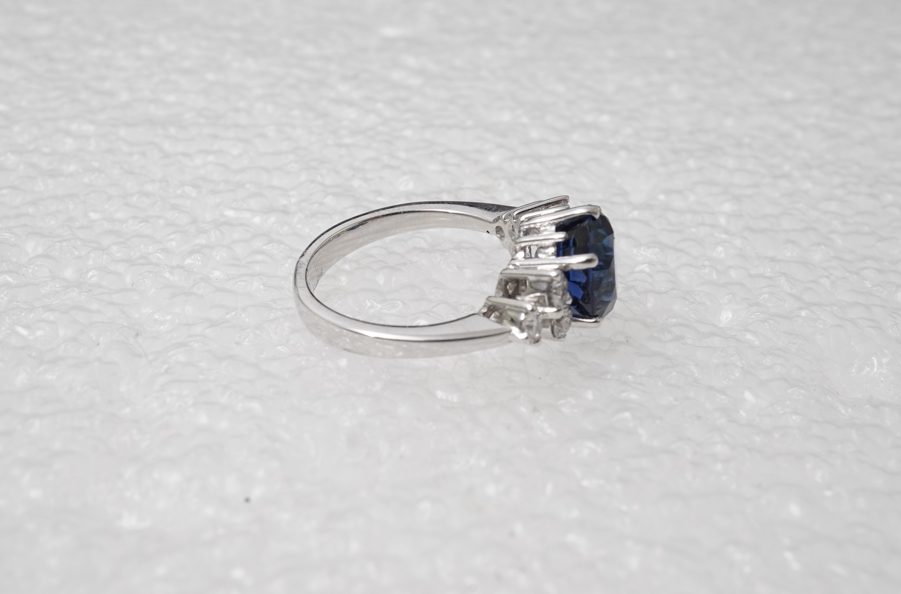 A sapphire and diamond ring